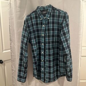Bonobos blue plaid button down (L) slim fit